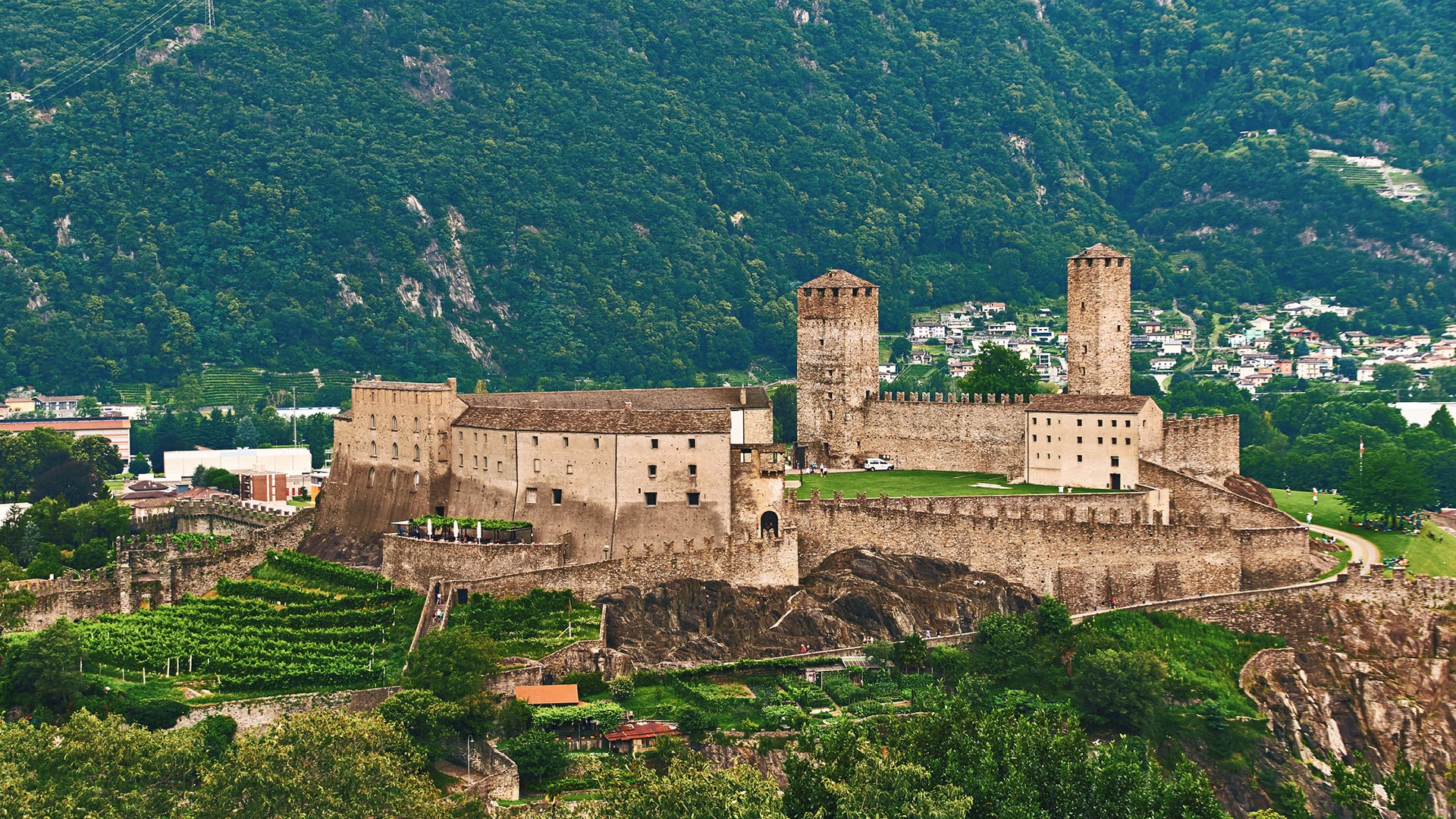 Montebello castle, Bellinzona, Ticino region,  Switzerland