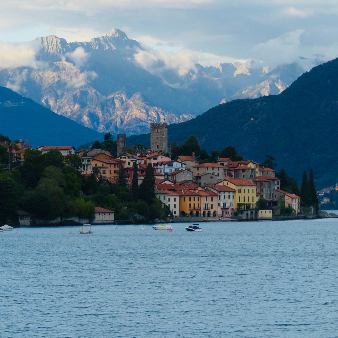 View of the Alps on the Rhine river cruise