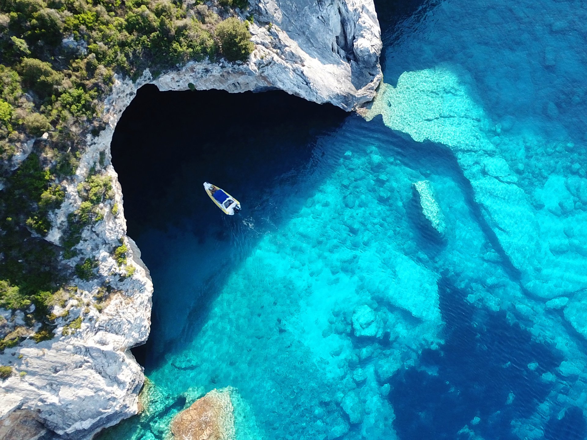 cave in the shoreline